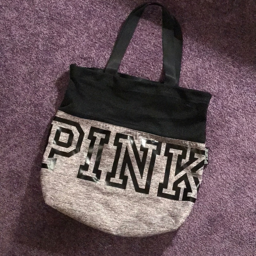 Pink bag! Black and grey. Goes with everything!